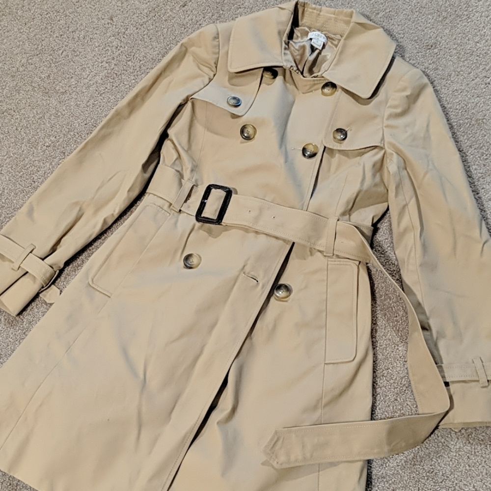 J. Crew cream trench coat size 2